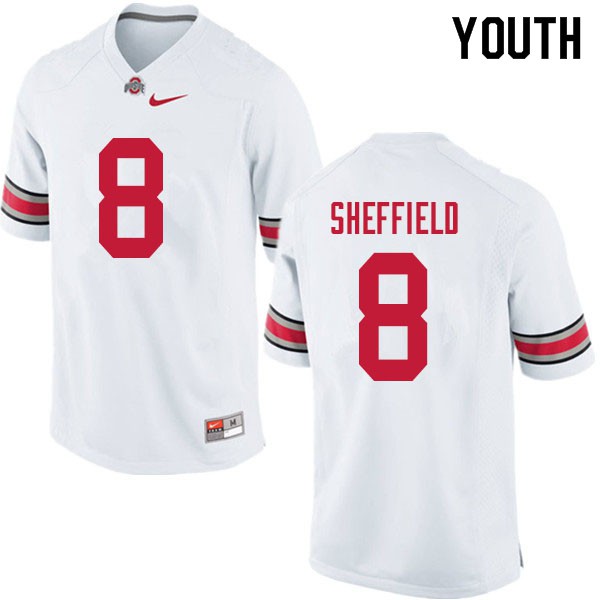 Ohio State Buckeyes #8 Kendall Sheffield Youth Football Jersey White